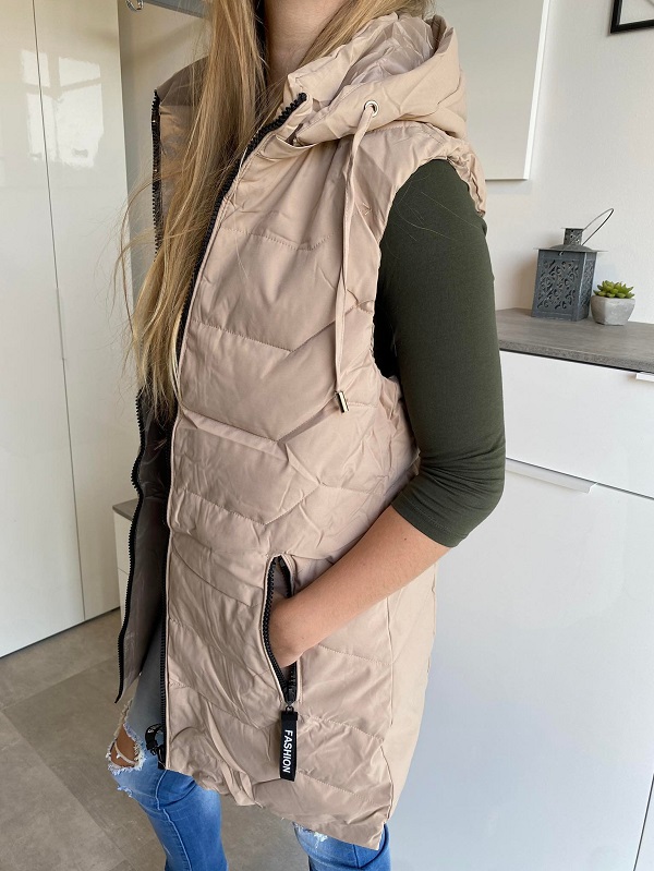 Dámská prošívaná vesta Zoe béžová