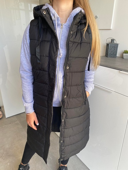 Dámská vesta Darcy černá dlouhá M