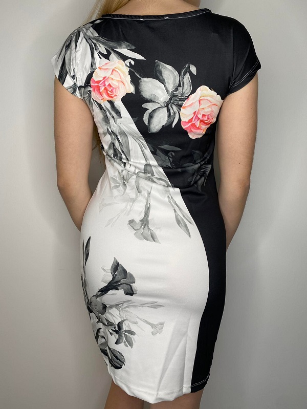 Dámské strečové šaty s květy 