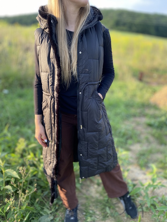 Dámská dlouhá vesta SWENY černá S