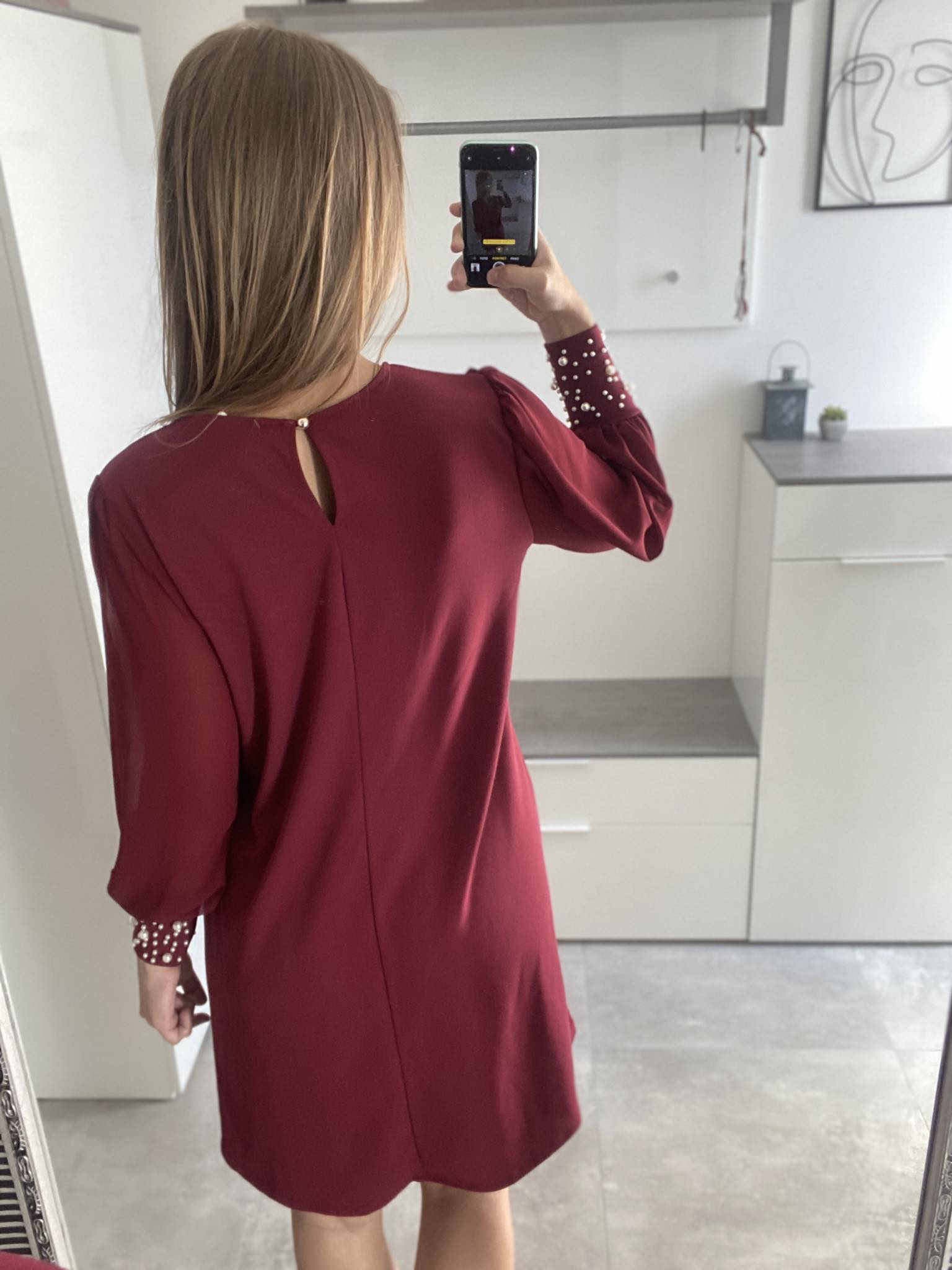 Elegantní šaty vínové Pearls
