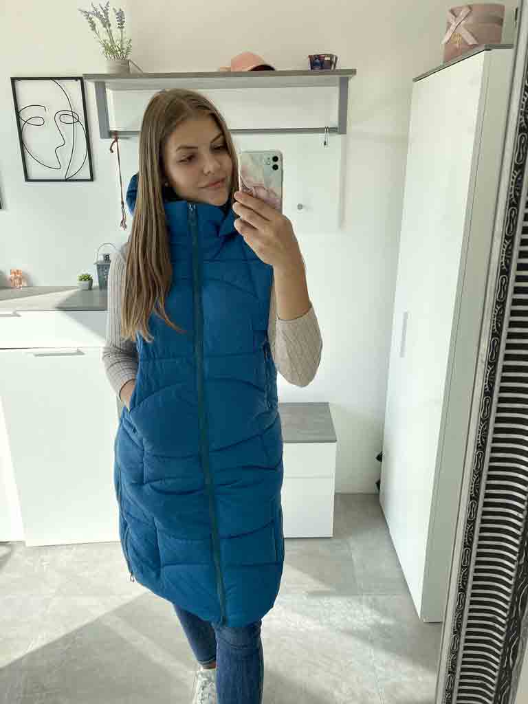 Dámská vesta s kapucí PRETTY modrá