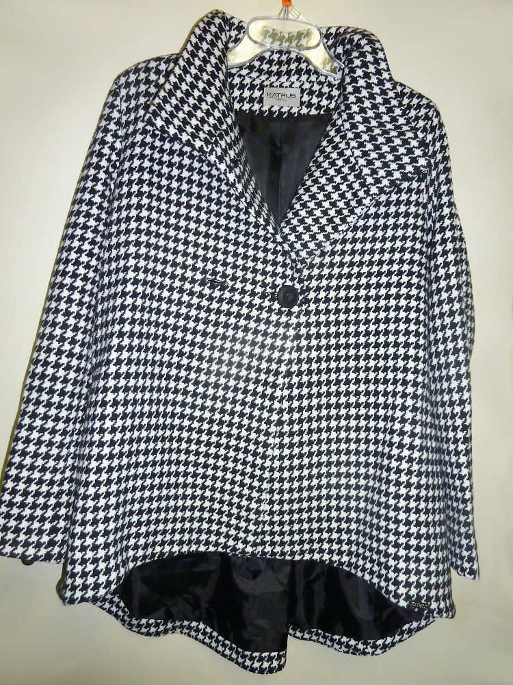 Dámský luxusní kabátek černobílý