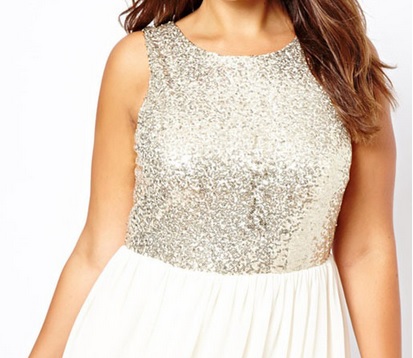 001 Společenské šaty bílé s flitry