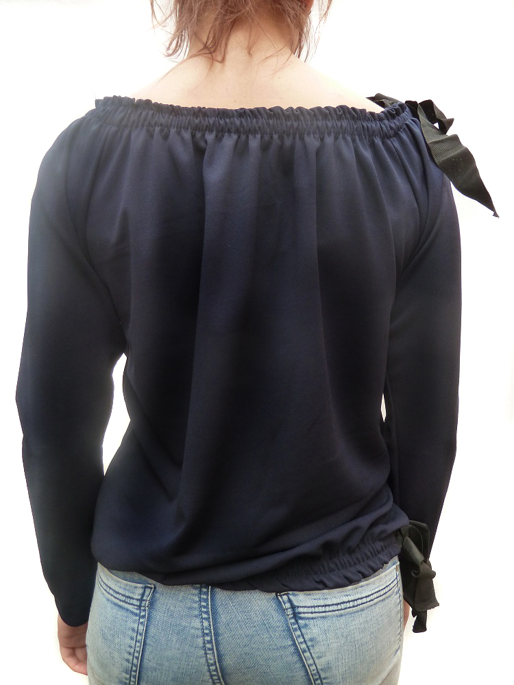 Dámská halenka se zlatým nápisem modrá