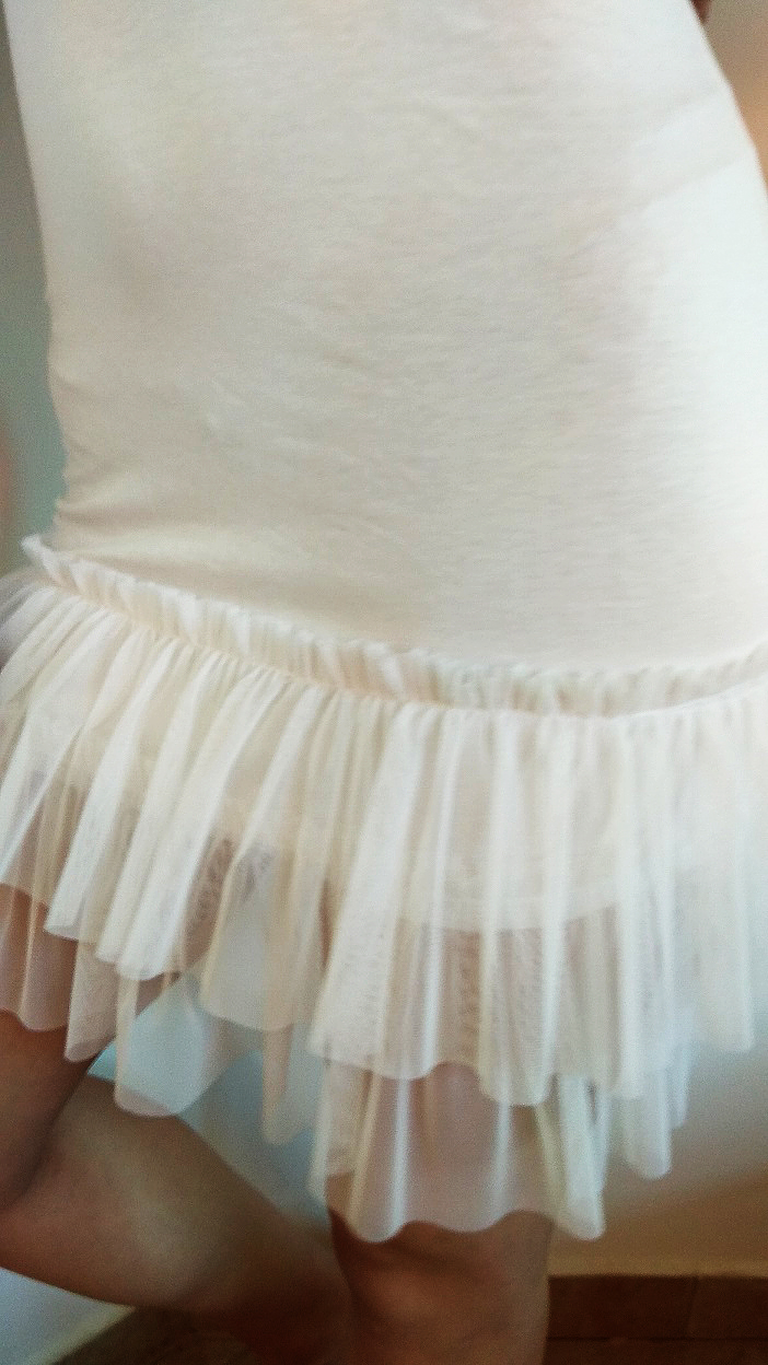 Letní šaty TUTU na ramínka bílé