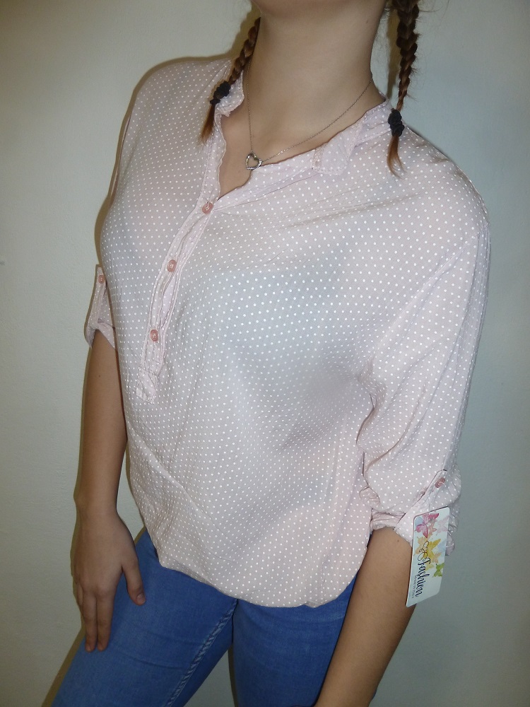 Dámská košilová halenka růžová