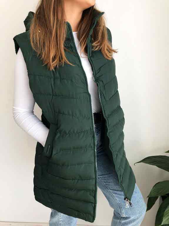 Dámská vesta pro plnoštíhlé zelená Amber