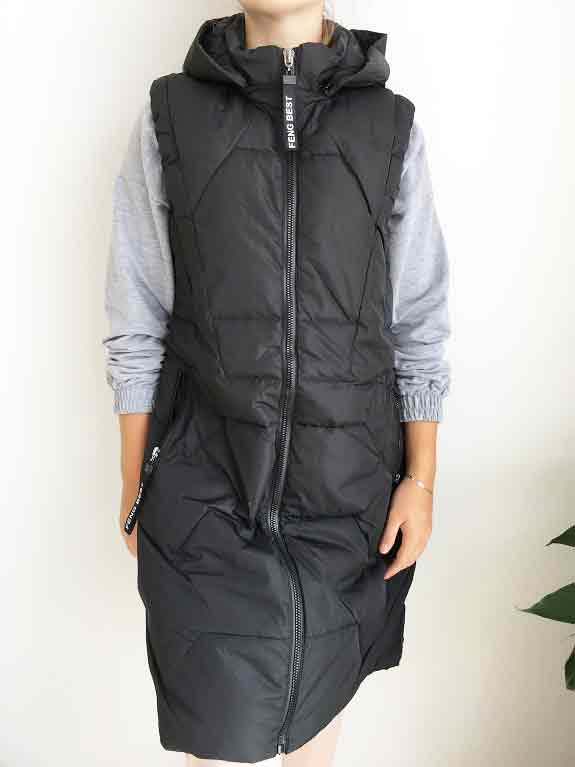 Dámská vesta s kapucí černá BEST vel.M