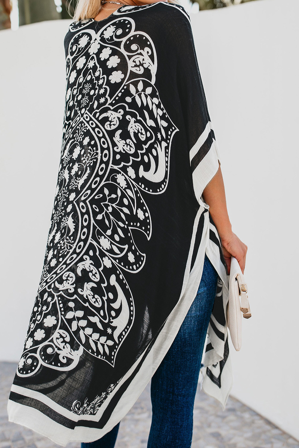 Dámské boho kimono černé UNI vel.