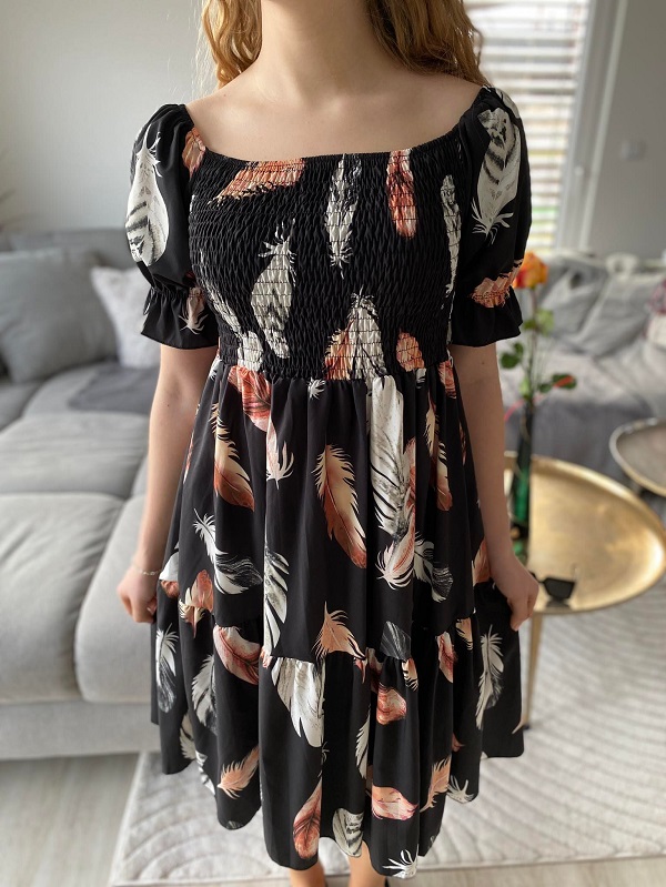 Letní šaty TESS pírka