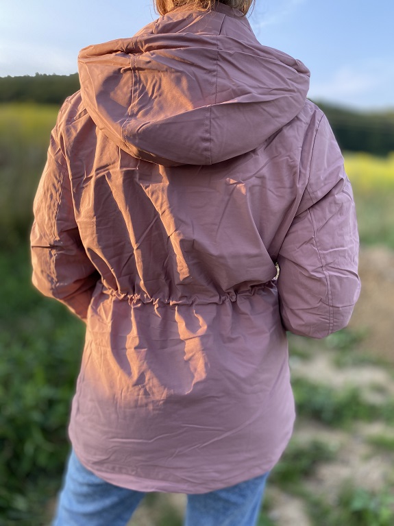 Dámská podzimní bunda pro plnoštíhlé růžová 3XL