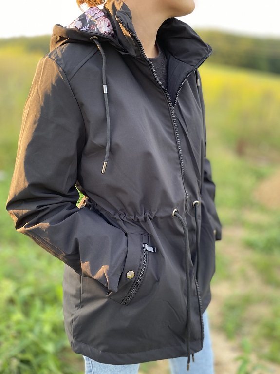 Dámská podzimní bunda pro plnoštíhlé černá 3XL