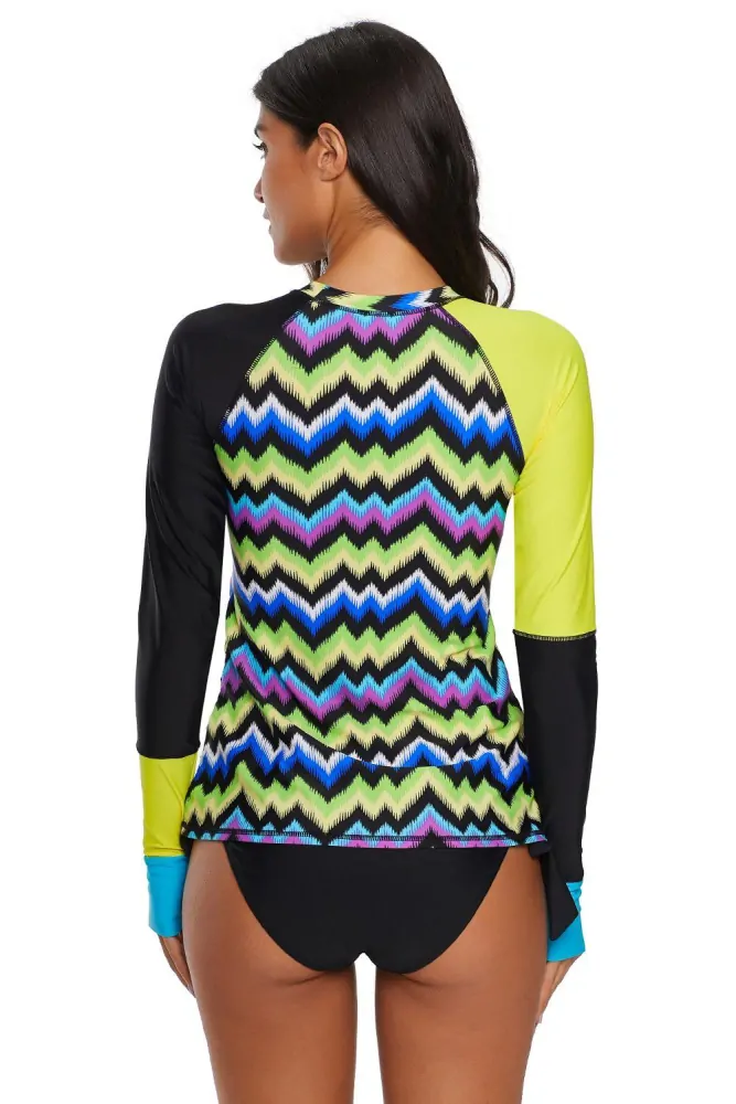 Tankiny vzorované s dlouhým rukávem