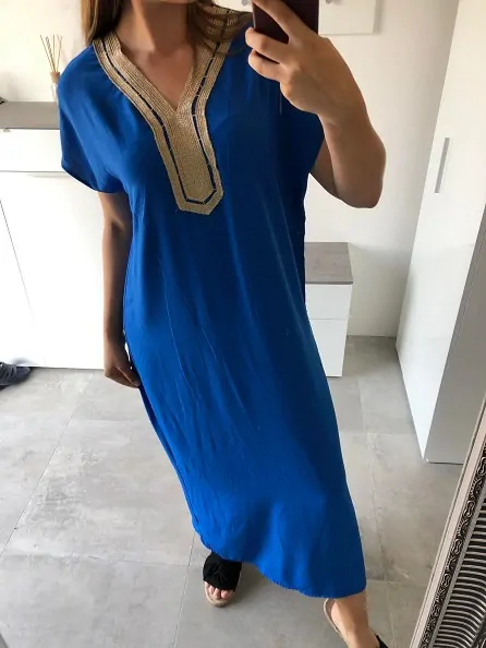 Letní šaty dlouhé modré ETNO