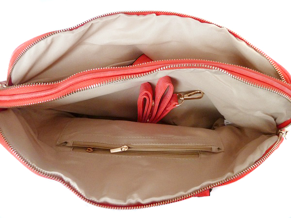 Dámská prostorná kabelka - červená