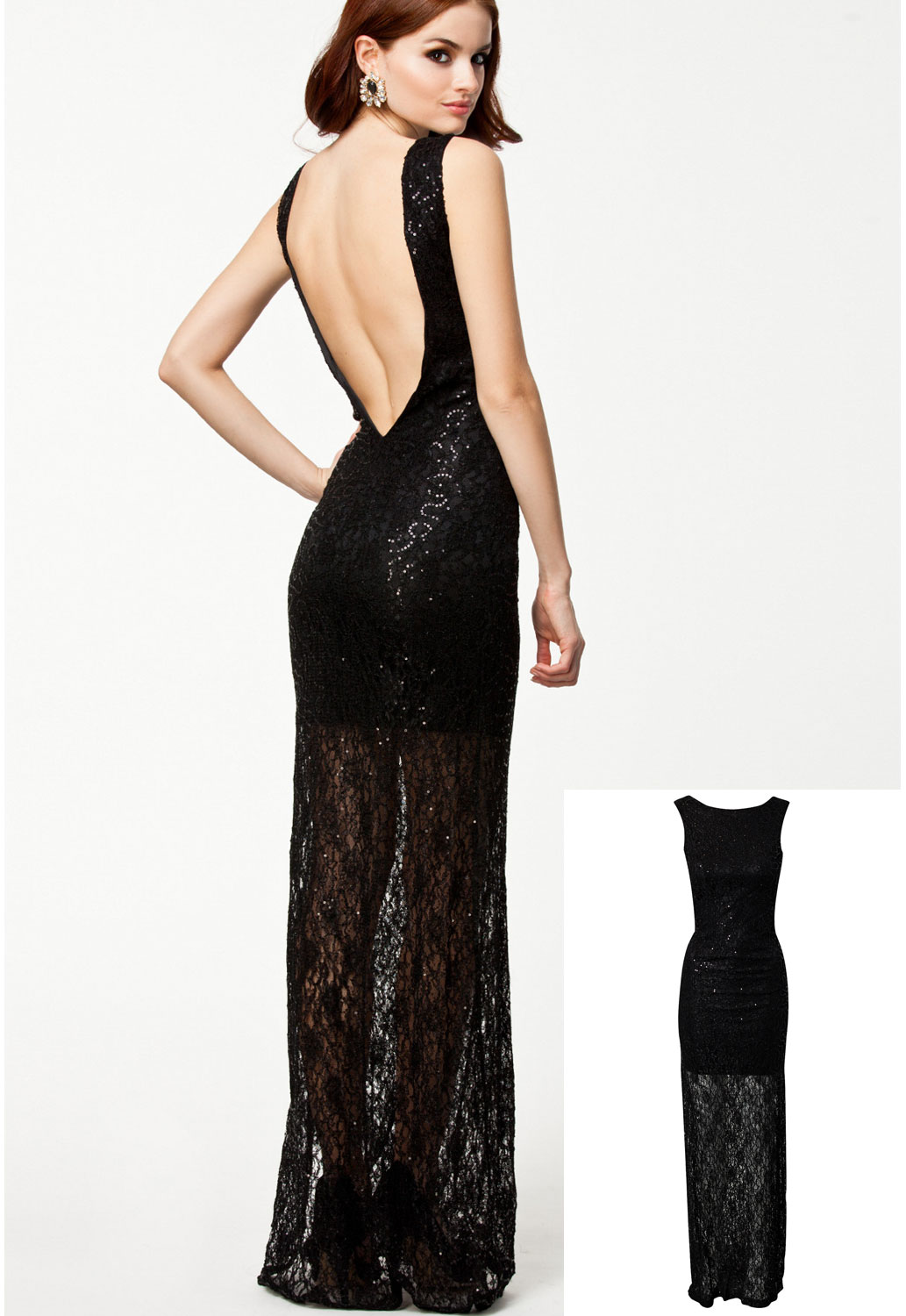 Společenské šaty dlouhé černé s flitry