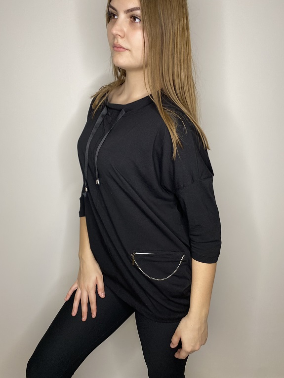 Dámská halenka volná černá ZIPS