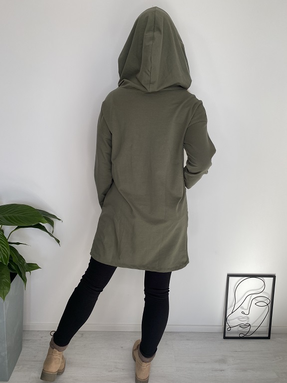 Dámská mikina asymetrická khaki UNI