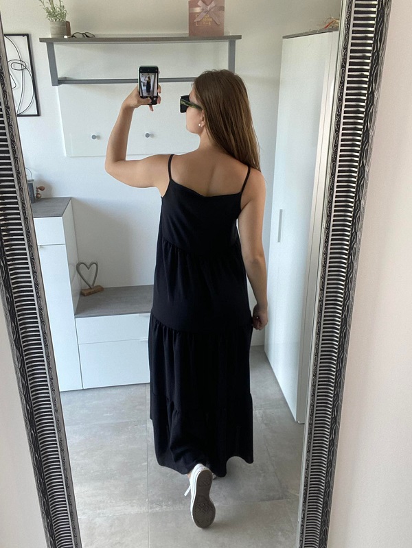 Letní šaty dlouhé černé Elegant UNI