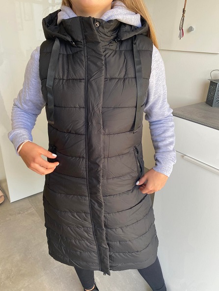 Dámská vesta Darcy černá dlouhá M