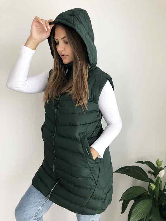 Dámská vesta pro plnoštíhlé zelená Amber