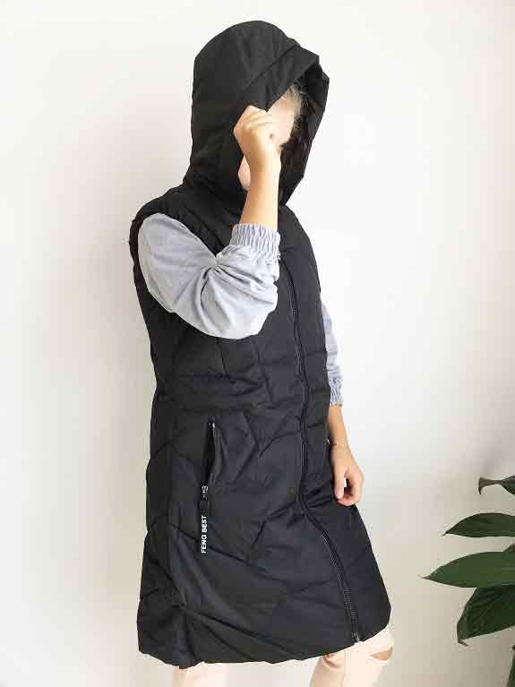 Dámská vesta s kapucí černá BEST vel.M