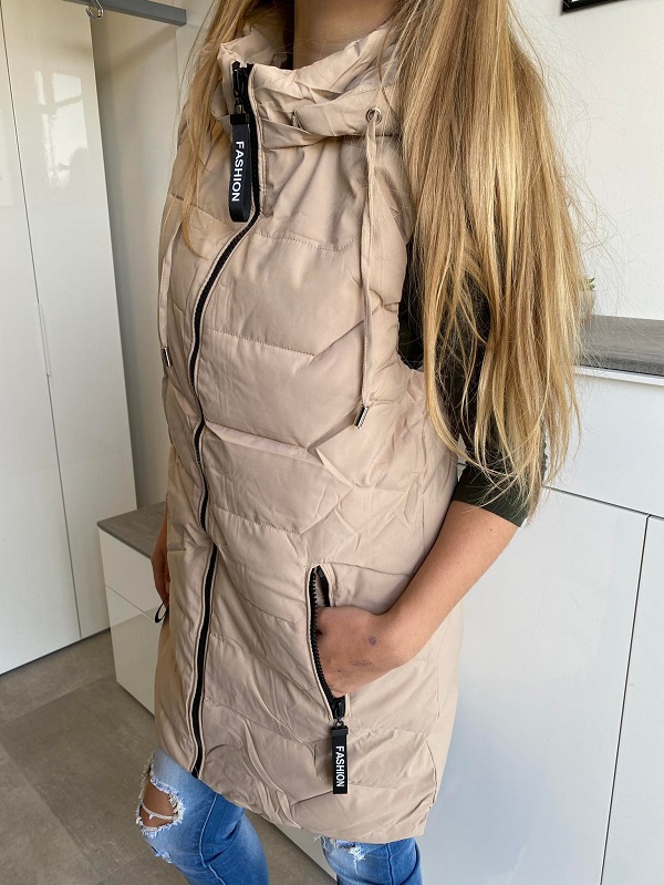 Dámská prošívaná vesta Zoe béžová