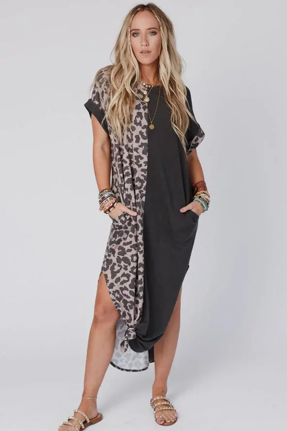 Dlouhé letní šaty tygrované vel.XL