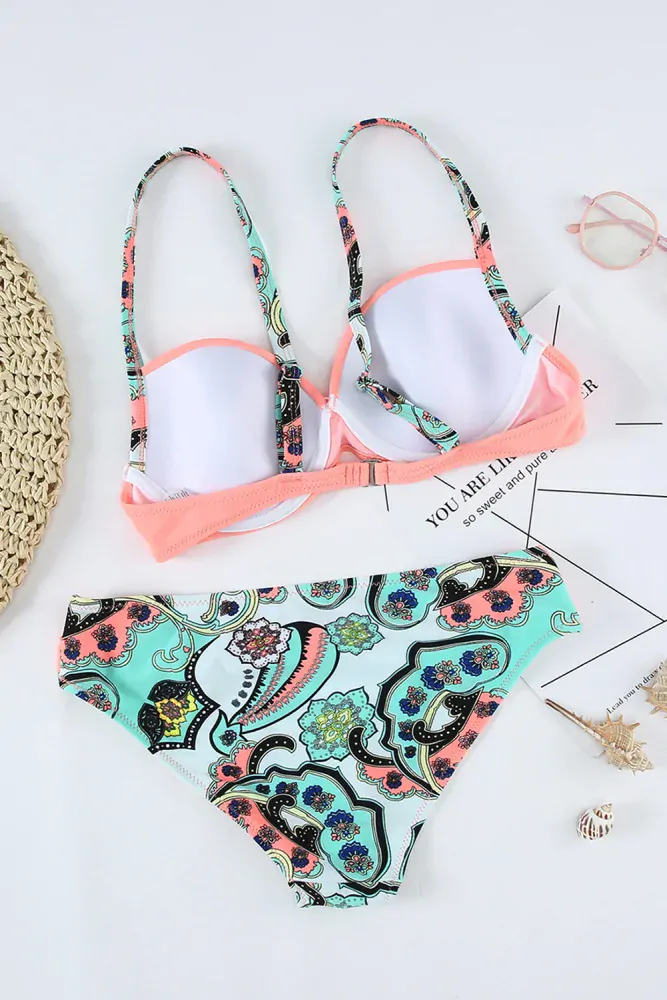 Dámské dvoudílné plavky Push-up neon M