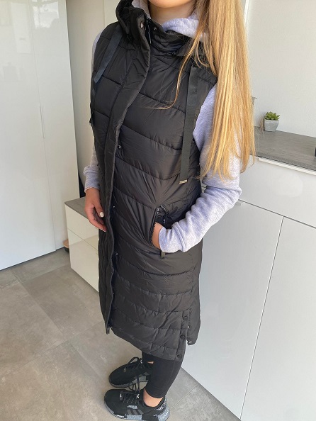 Dámská vesta Darcy černá dlouhá M