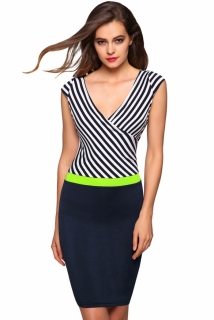 Dámské šaty modré proužkované