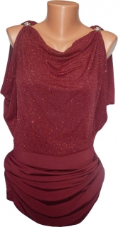 Plesové šaty - červené/vínové