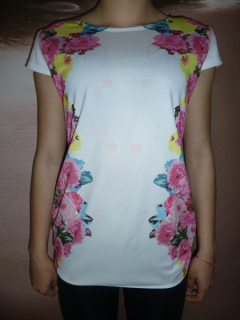 Dámská květinková halenka bílá