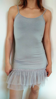 Letní šaty TUTU na ramínka šedé