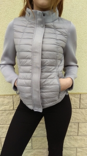 Dámská podzimní bunda prošívaná šedá