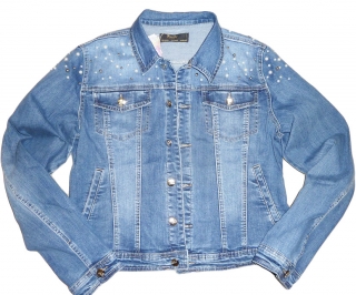 Dámská riflová bunda + size PEARLS