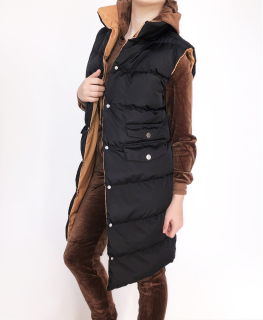 Dámská prošívaná vesta s kapsami černá vel.42