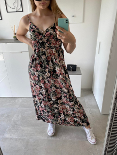 Letní šaty dlouhé černé SUNNY vel.XL/XXL