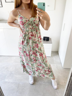 Letní šaty maxi zelenkavé SUNNY