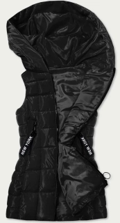 Dívčí zimní vesta s kapucí černá  XL