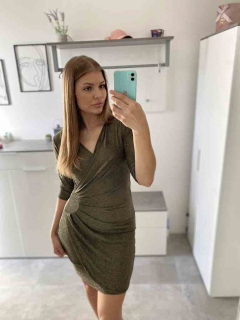 Třpytivé šaty Melissa olivové