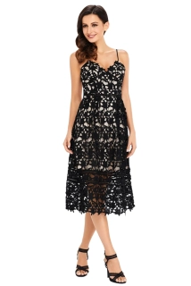 Společenské krajkové šaty černé