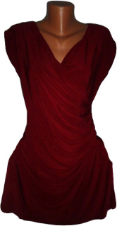 Společenské zavinovací šaty vínové