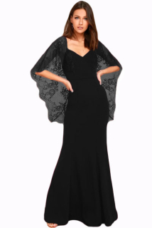Společenské šaty dlouhé černé Glamour